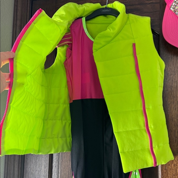 Revolution Neon Green and Pink Kids Dance Costume - Picture 4 of 5